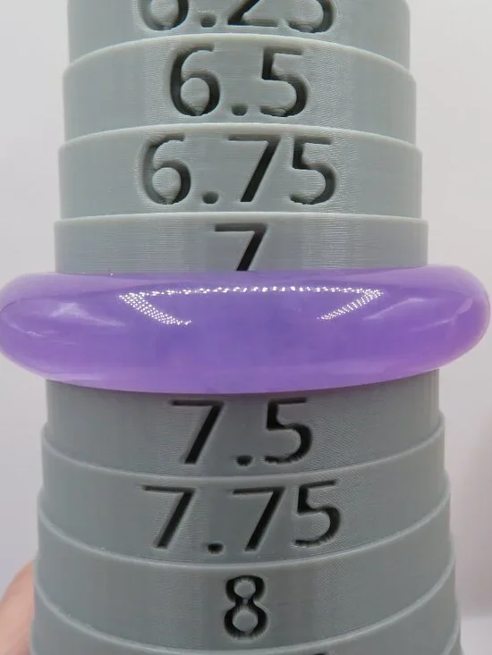 Lavender Purple Jade Gemstone Bangle Bracelet - Picture 7 of 7